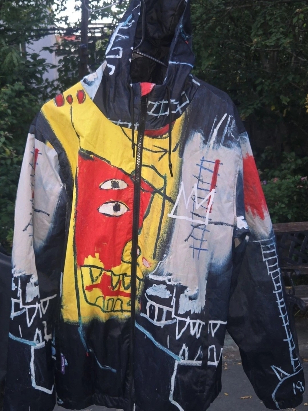 Jean Michel Basquiat X Members Only Men's XL Hooded Art Jacket